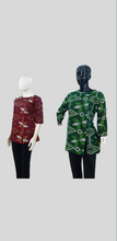 Load image into Gallery viewer, Print tunic blouse with zipped slit front and back
