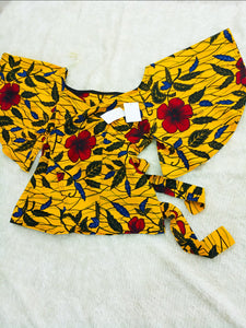 Flowery wrap blouse