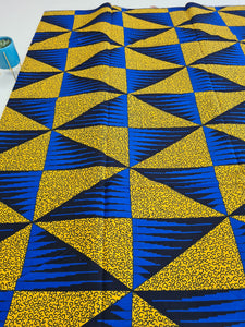 Yellow and blue abstract print