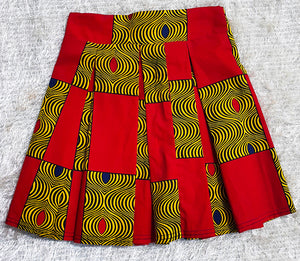 Girls print pleated skirt