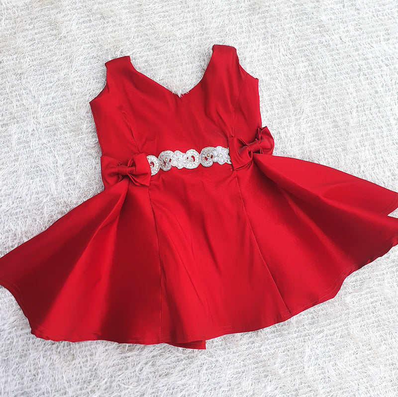 A-line flare red dress