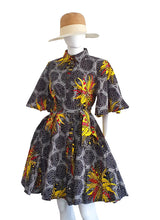 Load image into Gallery viewer, Shirt skater dress with flare sleeves
