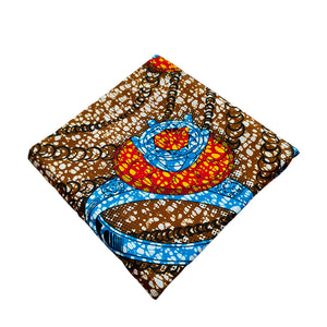 Brown mix with orange and blue ring print