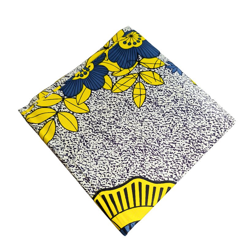 Yellow flowery print with big center circles